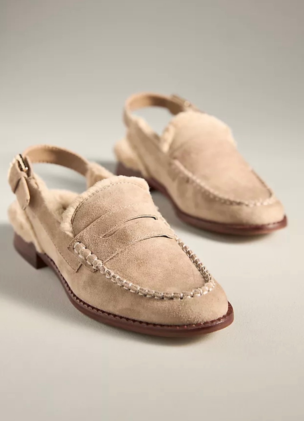 Dolce Vita Women's Hardi Plush Slingback Soft Suede Buckle Loafer-Size 6.5